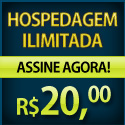 Hospedagem com Espao ilimitado + Trfego ilimitado + Domnios Ilimitados + Contas de Emails ilimitadas + Banco de Dados MySQL ilimitados por apenas  R$ 20,00 mensais.